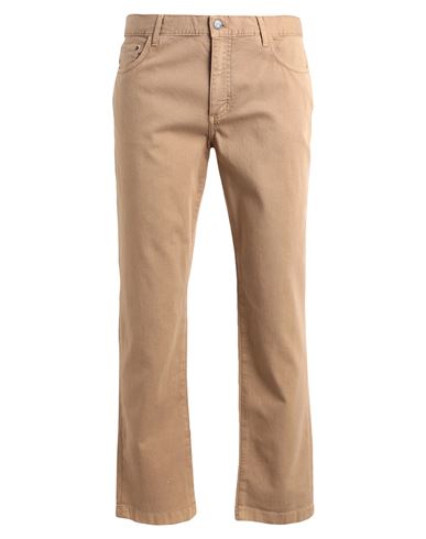 Tommy Hilfiger Man Pants Camel Size 35w-32l Cotton, Elastane In Beige