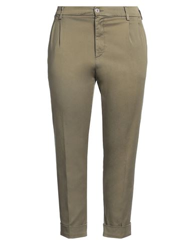 Teleria Zed Woman Pants Military Green Size 32 Lyocell, Cotton, Lycra, Elastane In Green