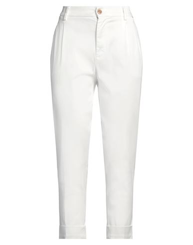 Teleria Zed Woman Pants White Size 27 Lyocell, Cotton, Lycra, Elastane In White