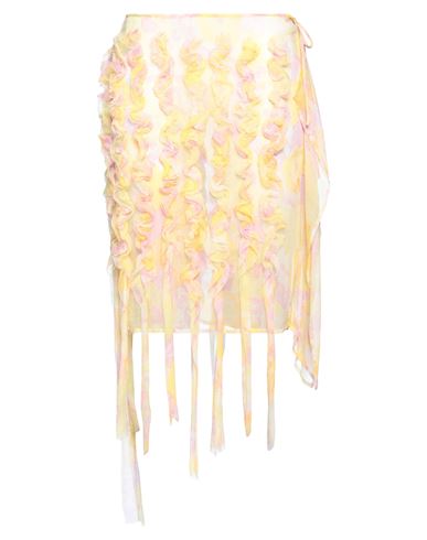 Shop Dries Van Noten Woman Mini Skirt Yellow Size 6 Silk