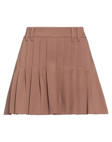Pinko Woman Mini Skirt Brown Size 6 Virgin Wool, Polyamide, Elastane