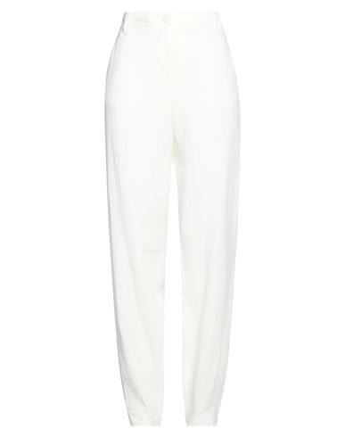 Shop Giorgio Armani Woman Pants White Size 6 Linen