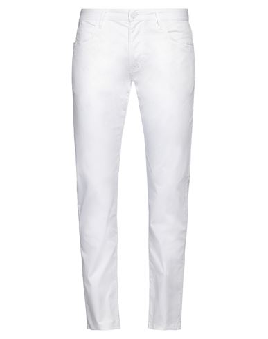 Shop Giorgio Armani Man Pants White Size 34 Cotton, Elastane