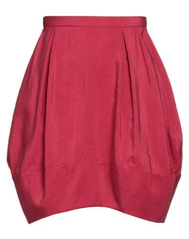 Giorgio Armani Woman Mini Skirt Garnet Size 6 Silk, Polyamide In Red