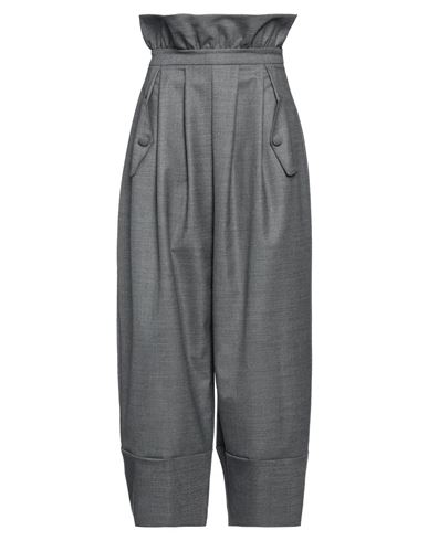 Shop Stella Jean Woman Pants Grey Size 8 Polyester, Virgin Wool, Elastane