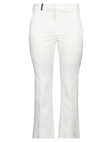 Peserico Woman Pants White Size 10 Cotton, Viscose, Elastane