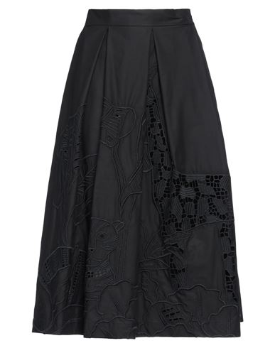 Shop Stella Jean Woman Midi Skirt Black Size 6 Cotton