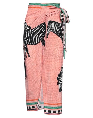 Shop Stella Jean Woman Maxi Skirt Salmon Pink Size 10 Silk