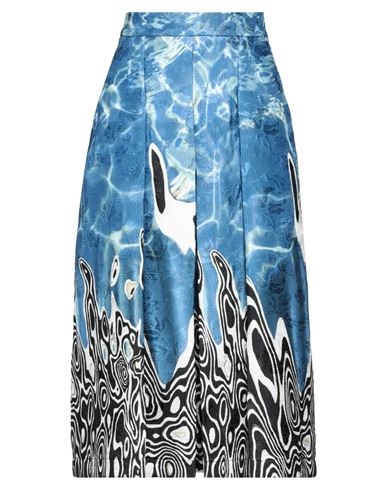 Shop Stella Jean Woman Midi Skirt Pastel Blue Size 6 Polyester, Elastane