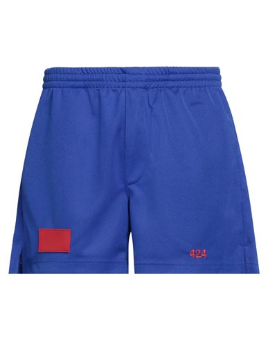 Shop 424 Fourtwofour Man Shorts & Bermuda Shorts Bright Blue Size Xxl Polyester