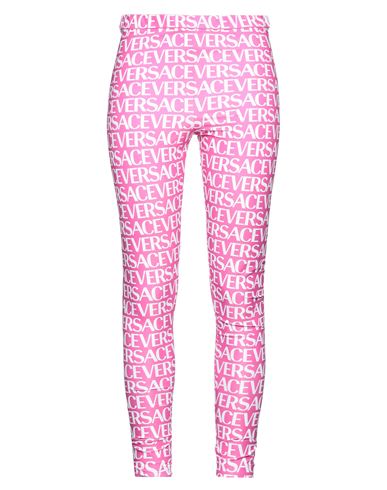 Shop Versace Woman Leggings Fuchsia Size 6 Polyamide, Elastane In Pink
