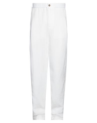 Shop Giorgio Armani Man Pants White Size 40 Cotton, Linen