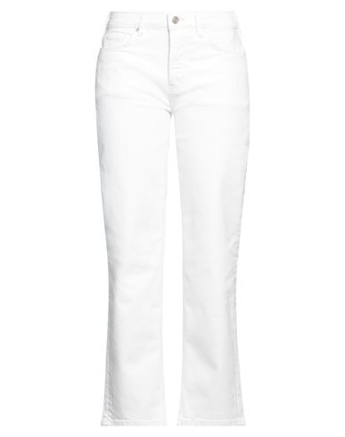 Shop Maison Scotch Woman Jeans Cream Size 27w-32l Recycled Cotton, Cotton, Elastane In White