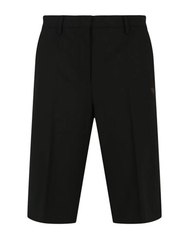 Shop Off-white Light Wool Formal Shorts Woman Shorts & Bermuda Shorts Black Size 6 Polyester, Virgin Wool