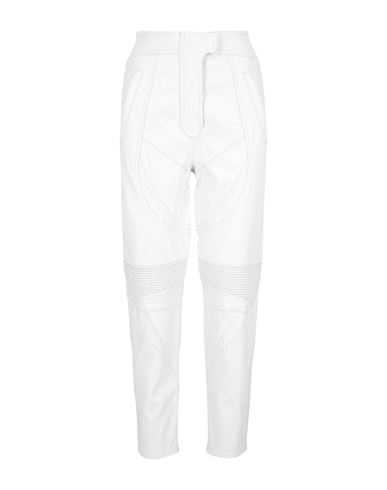Shop Stella Mccartney High-waisted Faux Leather Pants Woman Pants White Size 12-14 Polyester, Viscose