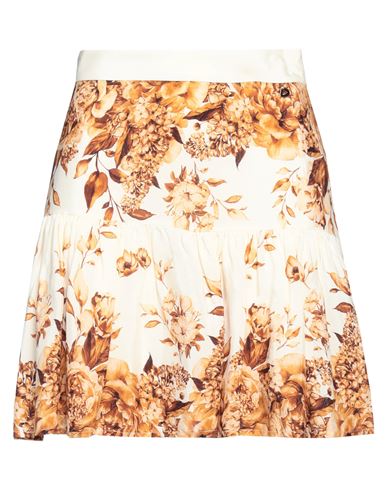 Shop Dixie Woman Mini Skirt Beige Size Xs Viscose