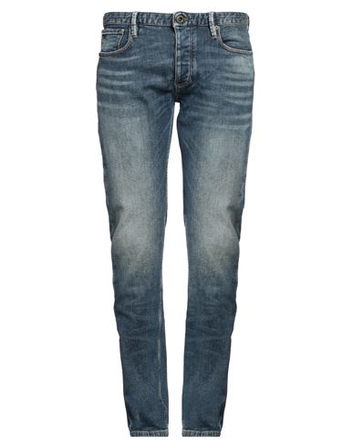 Shop Emporio Armani Man Jeans Blue Size 32w-34l Cotton, Elastane