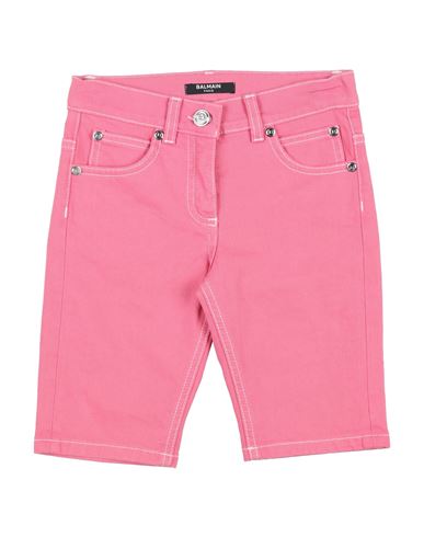 Shop Balmain Toddler Girl Denim Shorts Pink Size 6 Cotton, Polyamide