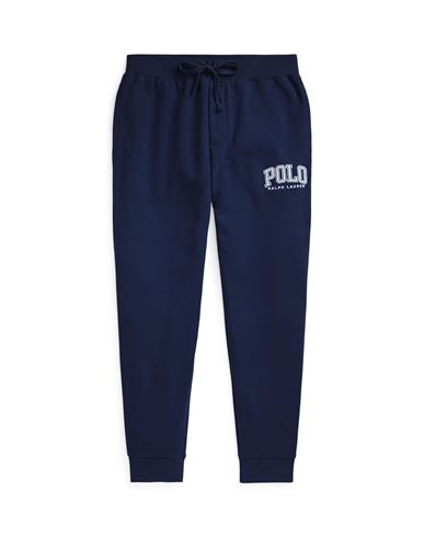 Shop Polo Ralph Lauren The Rl Fleece Logo Jogger Pant Man Pants Navy Blue Size L Cotton, Polyester