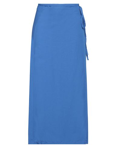 Haveone Woman Maxi Skirt Blue Size Xs Viscose, Linen