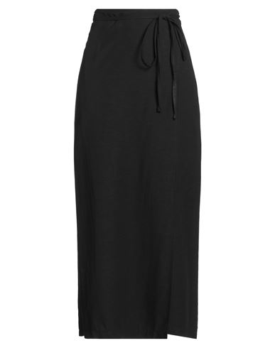 Haveone Woman Maxi Skirt Black Size M Viscose, Linen In Black