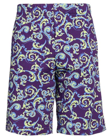 Shop Versace Jeans Couture Man Shorts & Bermuda Shorts Purple Size M Cotton