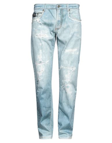 Shop Versace Jeans Couture Man Pants Light Blue Size 34 Cotton, Elastane