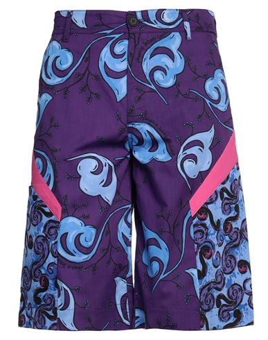 Shop Versace Jeans Couture Man Shorts & Bermuda Shorts Purple Size 32 Cotton
