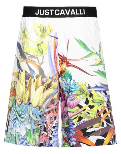 Just Cavalli Man Shorts & Bermuda Shorts White Size 38 Cotton In White