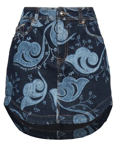 Shop Versace Jeans Couture Woman Denim Skirt Blue Size 4 Cotton, Elastane