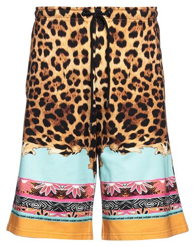 Shop Just Cavalli Man Shorts & Bermuda Shorts Camel Size Xl Cotton In Beige