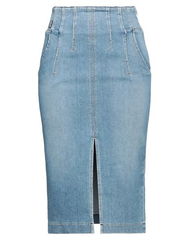 Just Cavalli Woman Denim Skirt Blue Size 10 Cotton, Elastane In Blue