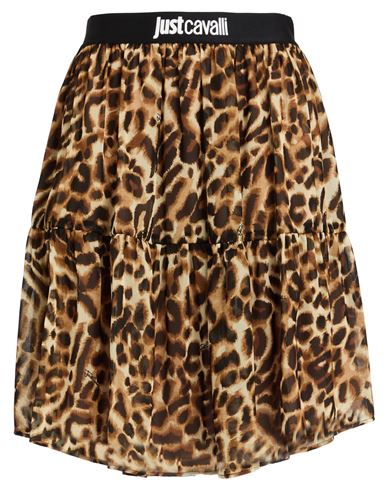 Just Cavalli Woman Mini Skirt Camel Size 6 Polyester