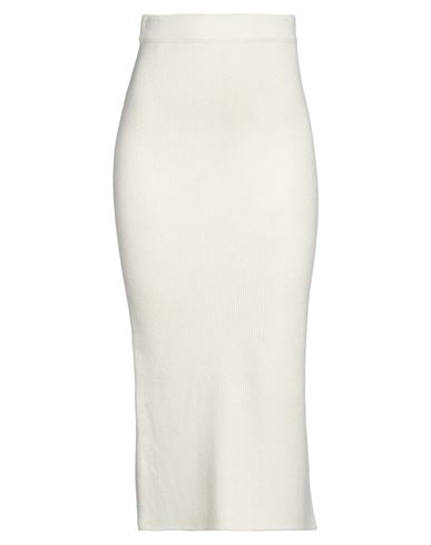A Paper Kid Woman Midi Skirt Ivory Size L Viscose, Polyester, Polyamide In White