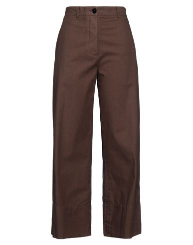 Shop Jil Sander Woman Pants Dark Brown Size 12 Cotton