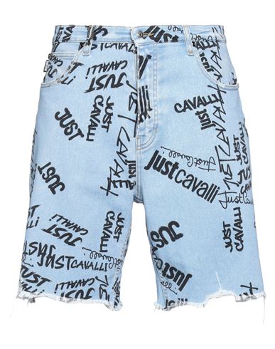 Shop Just Cavalli Man Denim Shorts Blue Size 35 Cotton, Elastane