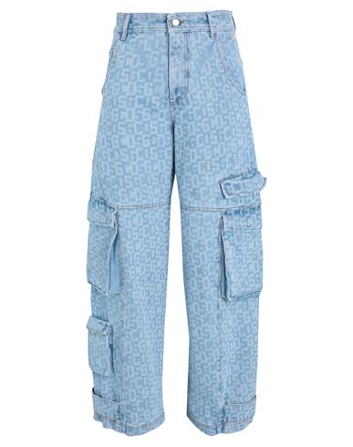 Gcds Man Denim Pants Blue Size 34 Cotton
