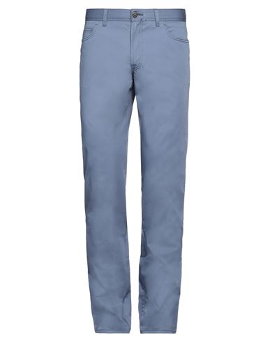Shop Brioni Man Pants Slate Blue Size 35 Cotton, Elastane
