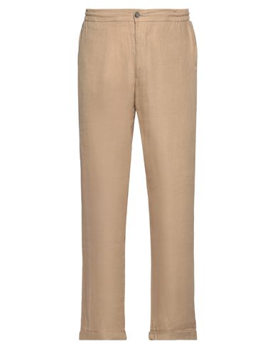 Alpha Studio Man Pants Sand Size 38 Linen In Brown