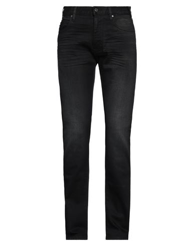 Shop Emporio Armani Man Jeans Black Size 30w-32l Cotton, Elastane
