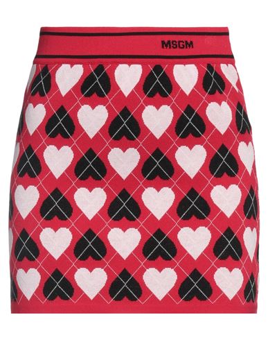 Shop Msgm Woman Mini Skirt Red Size L Viscose, Polyester