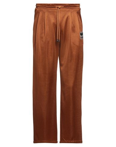 Shop Oof Man Pants Camel Size S Polyester, Cotton In Beige