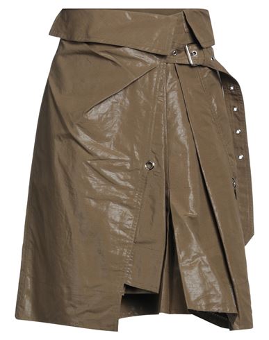 Shop Isabel Marant Woman Mini Skirt Military Green Size 8 Cotton, Linen, Brass, Zamak