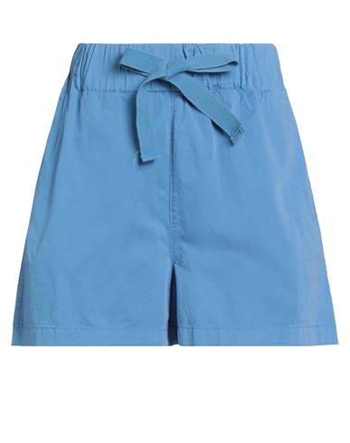 Shop Semicouture Woman Shorts & Bermuda Shorts Pastel Blue Size 4 Cotton, Elastane