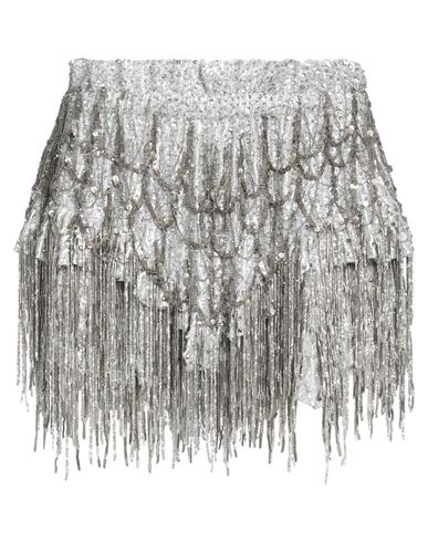 Shop Isabel Marant Woman Mini Skirt Silver Size 8 Silk, Polyester