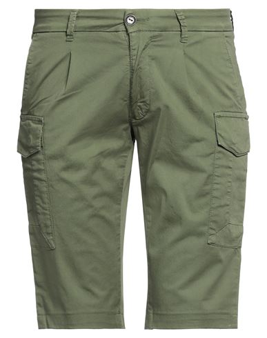 Shop One Seven Two Man Shorts & Bermuda Shorts Military Green Size 31 Cotton, Elastane