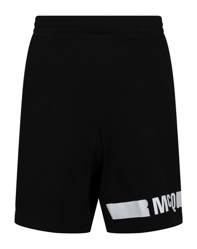 Shop Mcq By Alexander Mcqueen Mcq Alexander Mcqueen Redacted Logo Sweatshorts Man Shorts & Bermuda Shorts Black Size Xxl Cotton