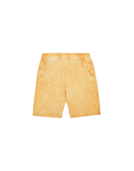 STONE ISLAND JUNIOR 60845 Fleece Bermuda Shorts Man Orange