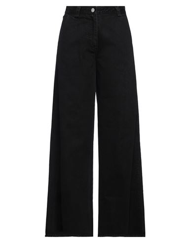 Isabel Benenato Woman Jeans Black Size 8 Cotton