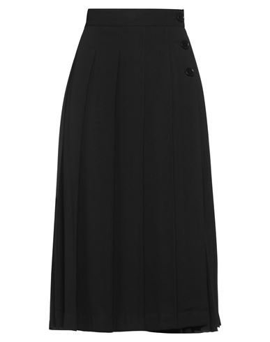 Msgm Woman Midi Skirt Black Size 6 Polyester